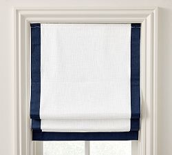 Open Box: Seaton Grosgrain Blackout Shade (48"W x 64"L) - White/Ink