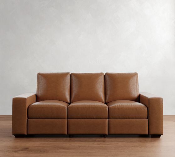 Big Sur Square Arm Leather Power Reclining Sofa (90") by Pottery Barn