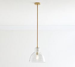 Open Box: Bridget Recycled Glass Pendant, Small (14") - Tumbled Brass