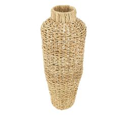 Cecily Water Hyacinth and Rattan Open Woven Vases