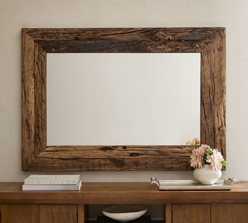 Reclaimed Pine Rectangular Wall Mirror by Pottery Barn