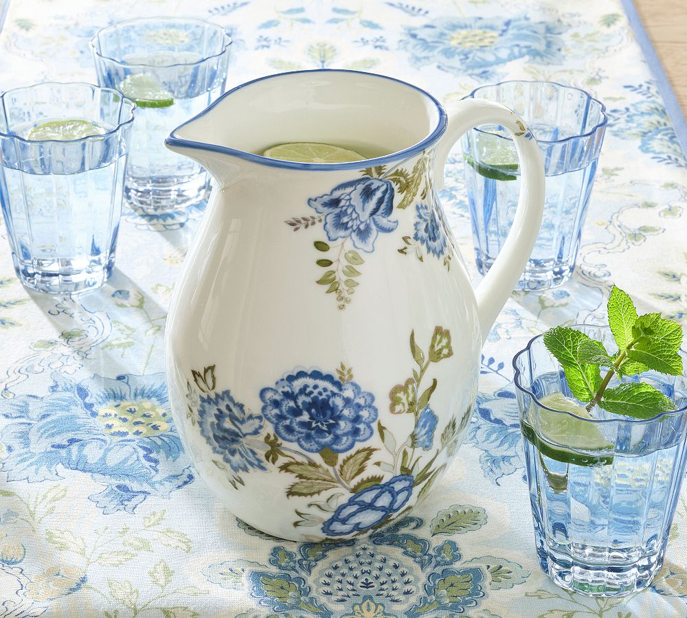 Kravet Rosehill Stoneware Pitcher by Pottery Barn