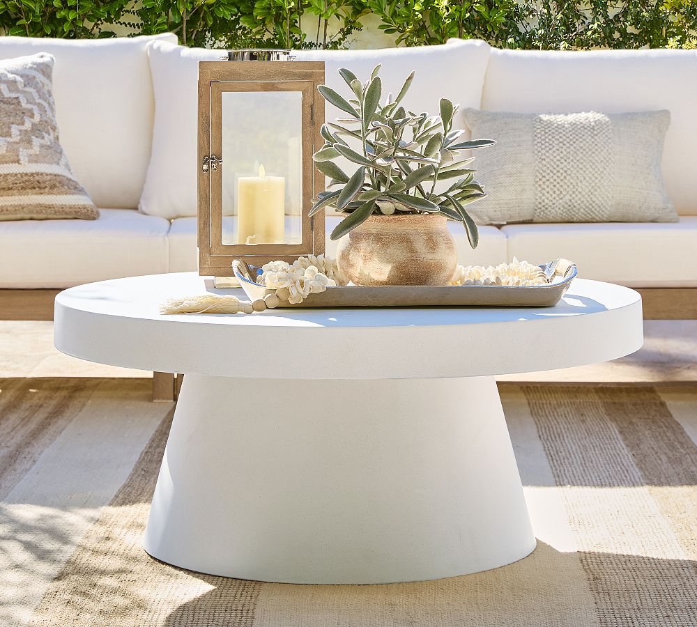 Pomona Concrete Round Outdoor Coffee Table (36") by Pottery Barn