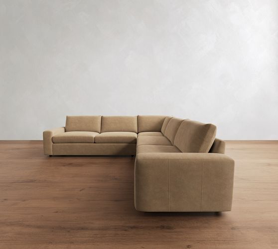 Sierra Leather 3-Piece L-Shaped Sectional (127") by Pottery Barn