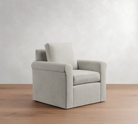 Cameron Modern Roll Arm Slipcovered Chair by Pottery Barn