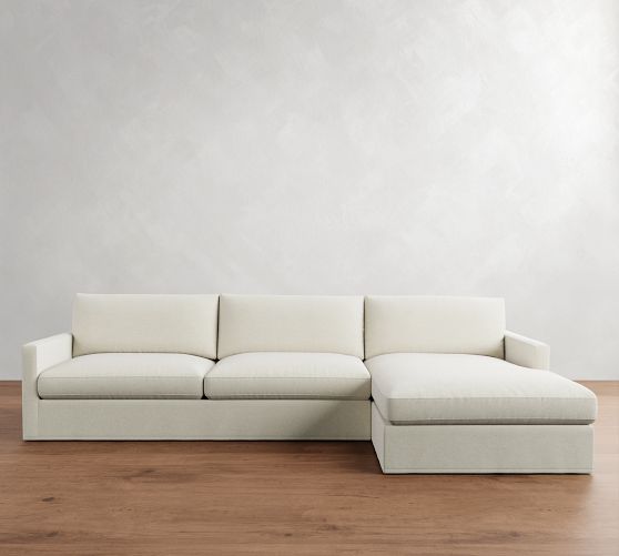 Westwood Slim Arm Slipcovered Chaise Sectional (131"-146") by Pottery Barn