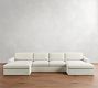 Westwood Square Arm Slipcovered Double Chaise Sectional (174"&ndash;186")