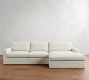 Westwood Square Arm Slipcovered Chaise Sectional (131"&ndash;149")