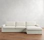 Westwood Square Arm Slipcovered Chaise Sectional (131"&ndash;149")