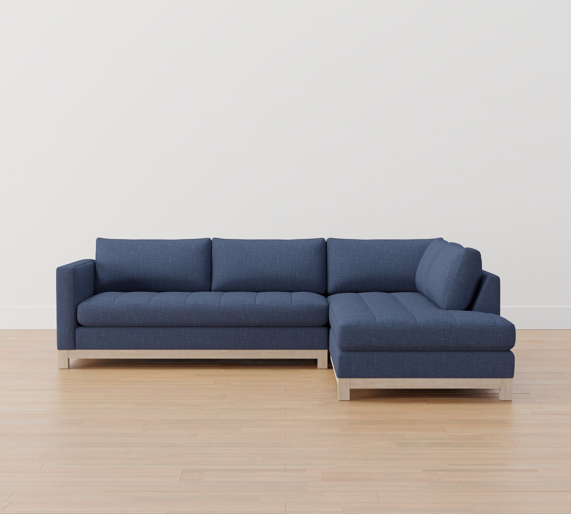 Jake Tufted Seadrift Wood Base Return Bumper Sectional (110") - thumbnail 2