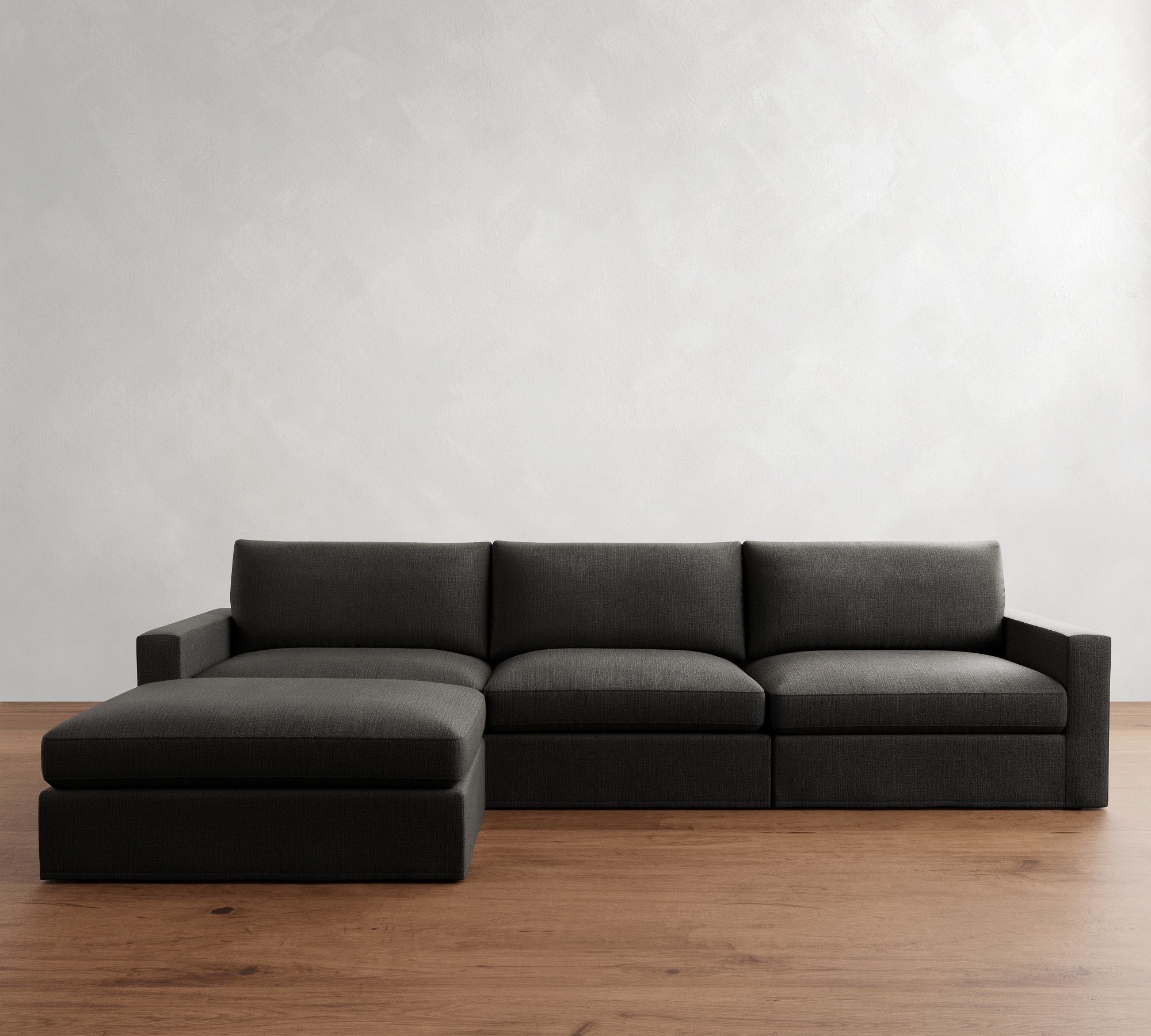 Westwood Square Arm Slipcovered Modular Chaise Sectional (143")