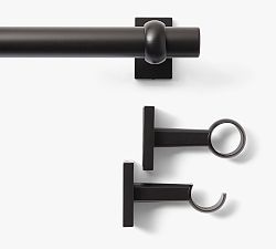 Open Box: Standard Curtain Rod & Wall Bracket, 28" - 48", 1.25" Diam. - Antique Bronze