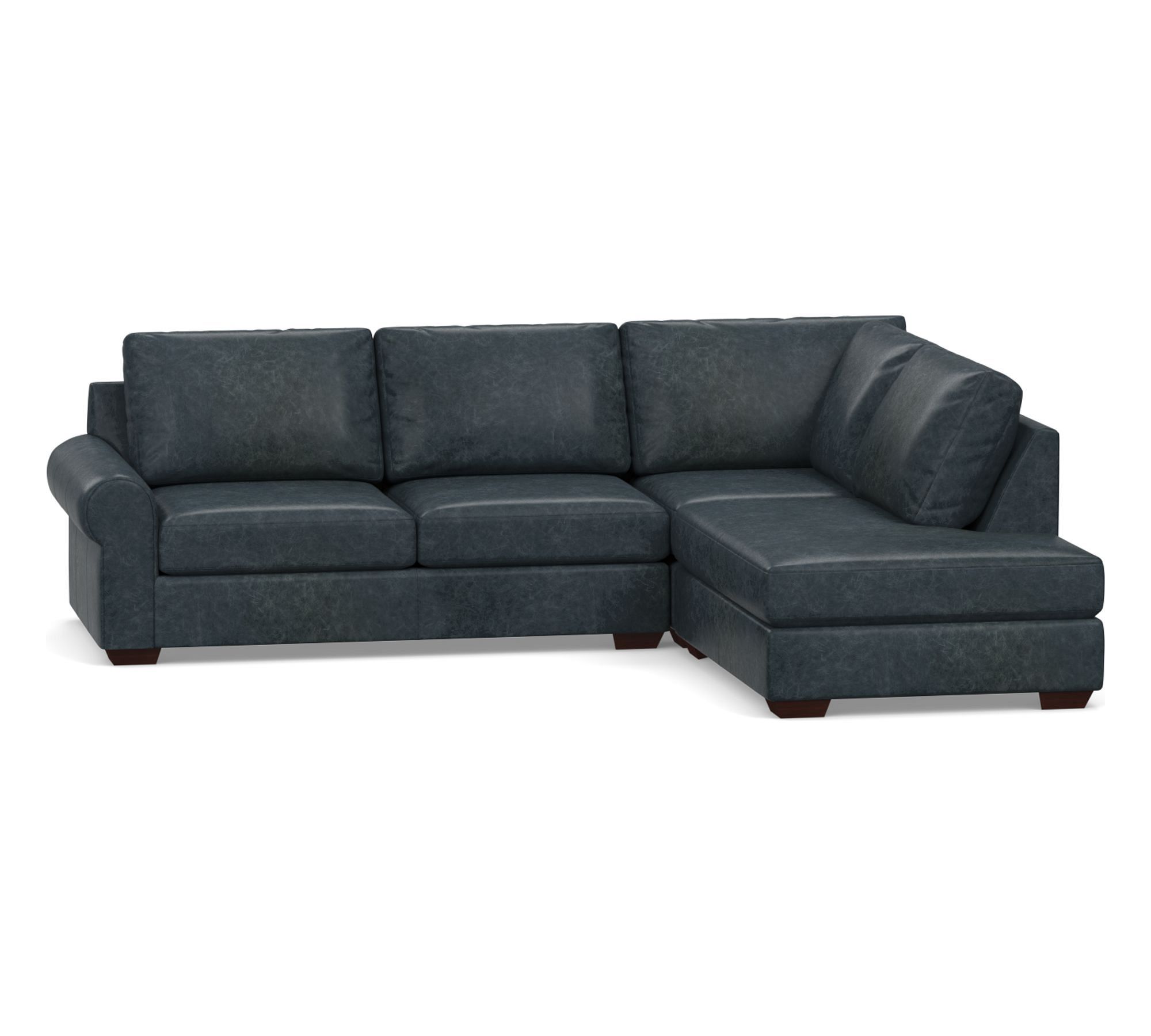 Big Sur Roll Arm Leather Bumper Sectional (115") - thumbnail 5