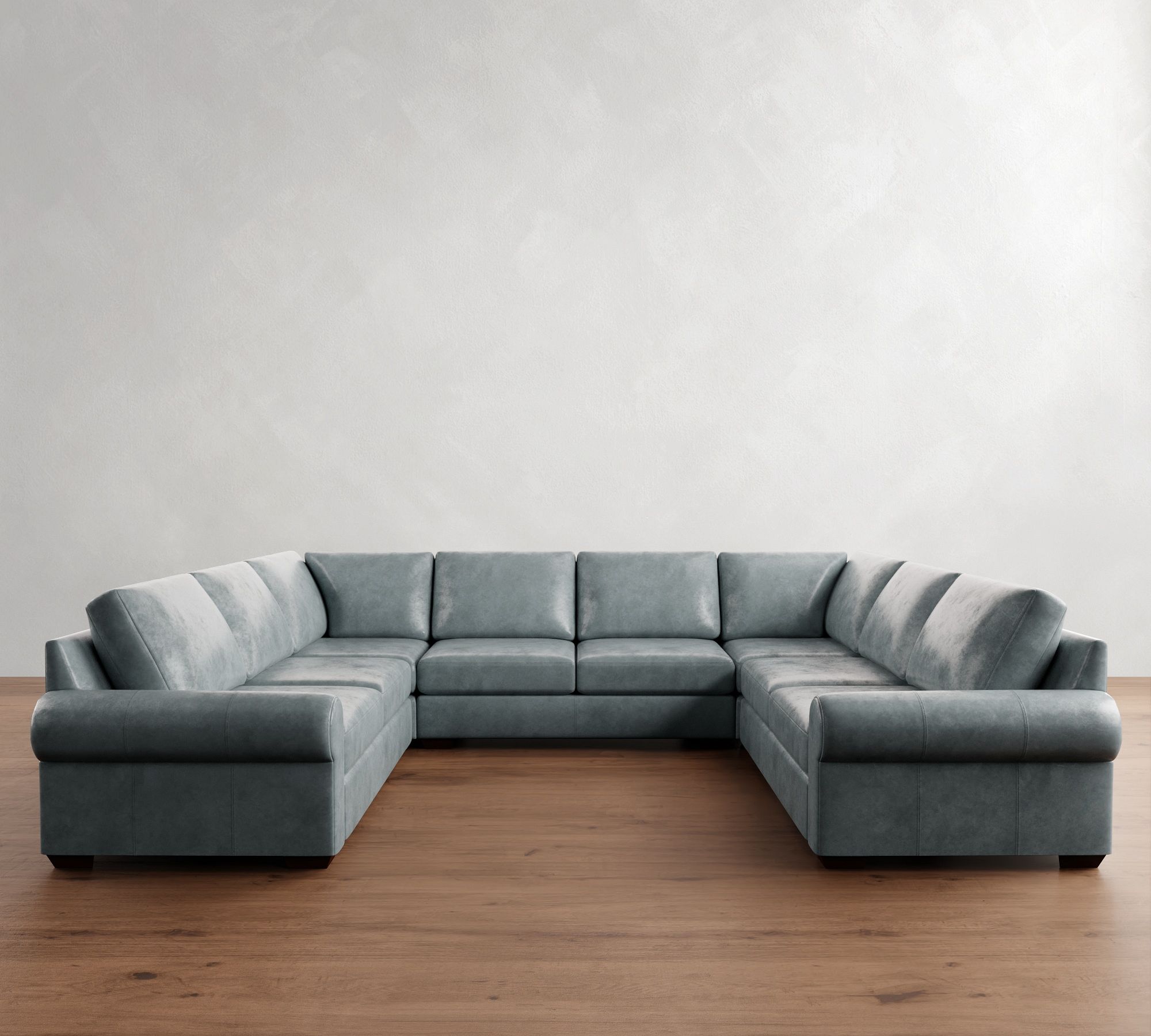 Big Sur Roll Arm Leather U-Shaped Sectional (147"&ndash;179") - thumbnail 8