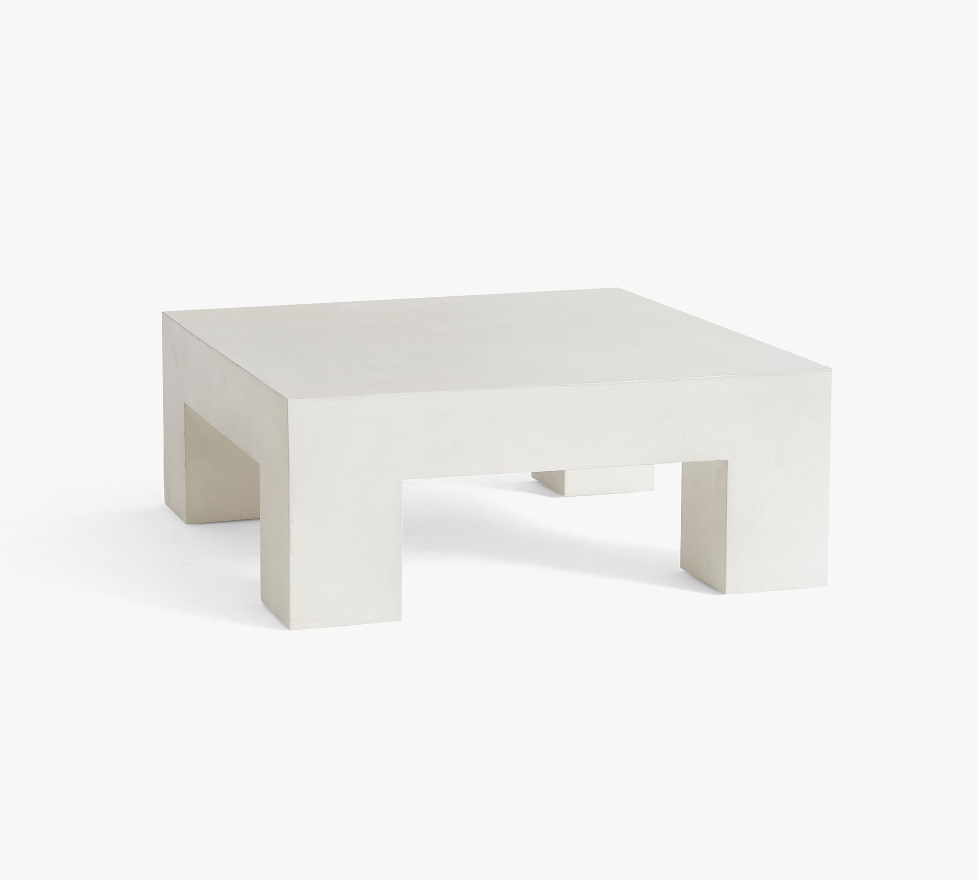 Pomona Concrete Chunky Leg Square Outdoor Coffee Table (40")