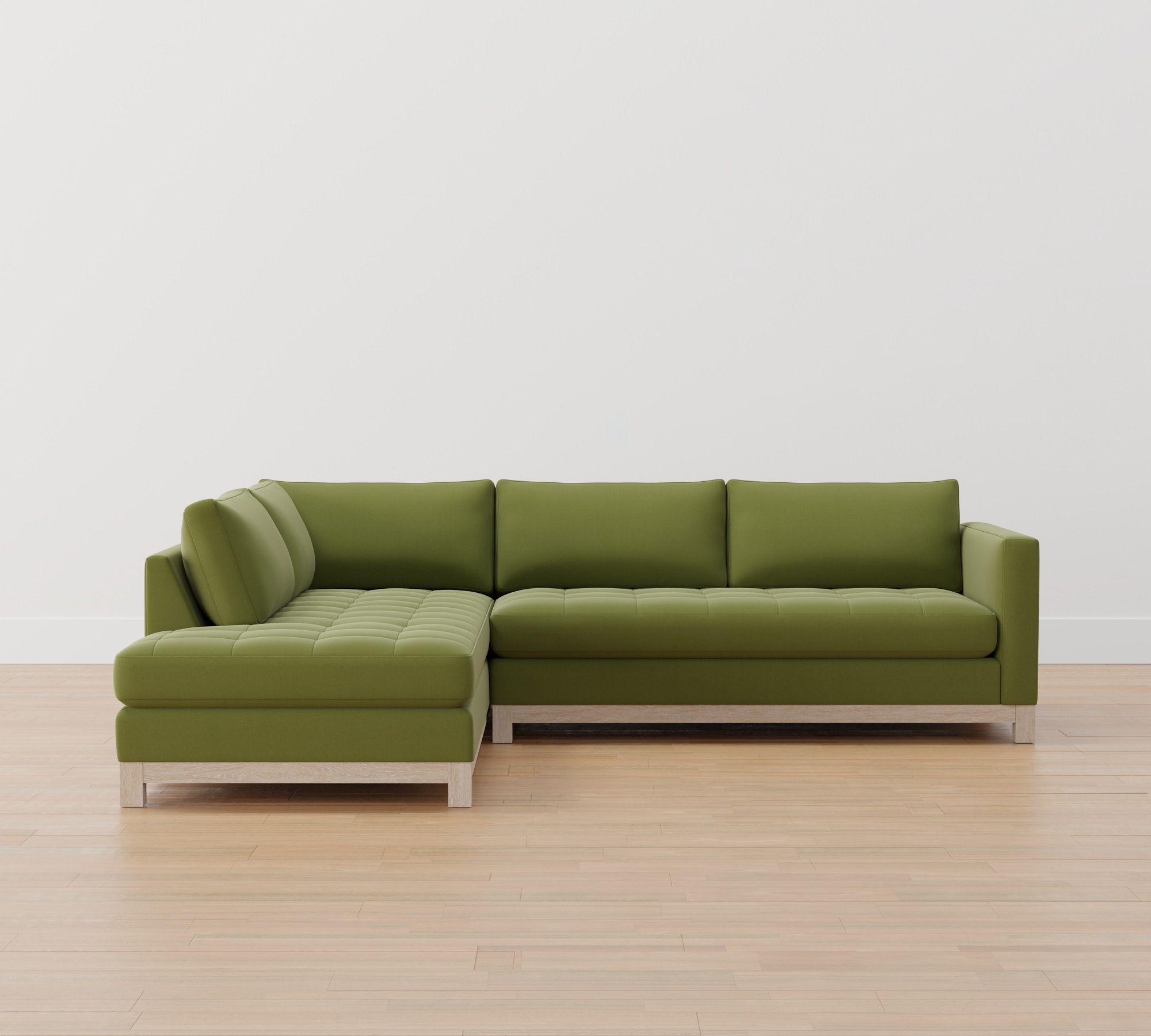 Jake Tufted Seadrift Wood Base Return Bumper Sectional (110") - thumbnail 9