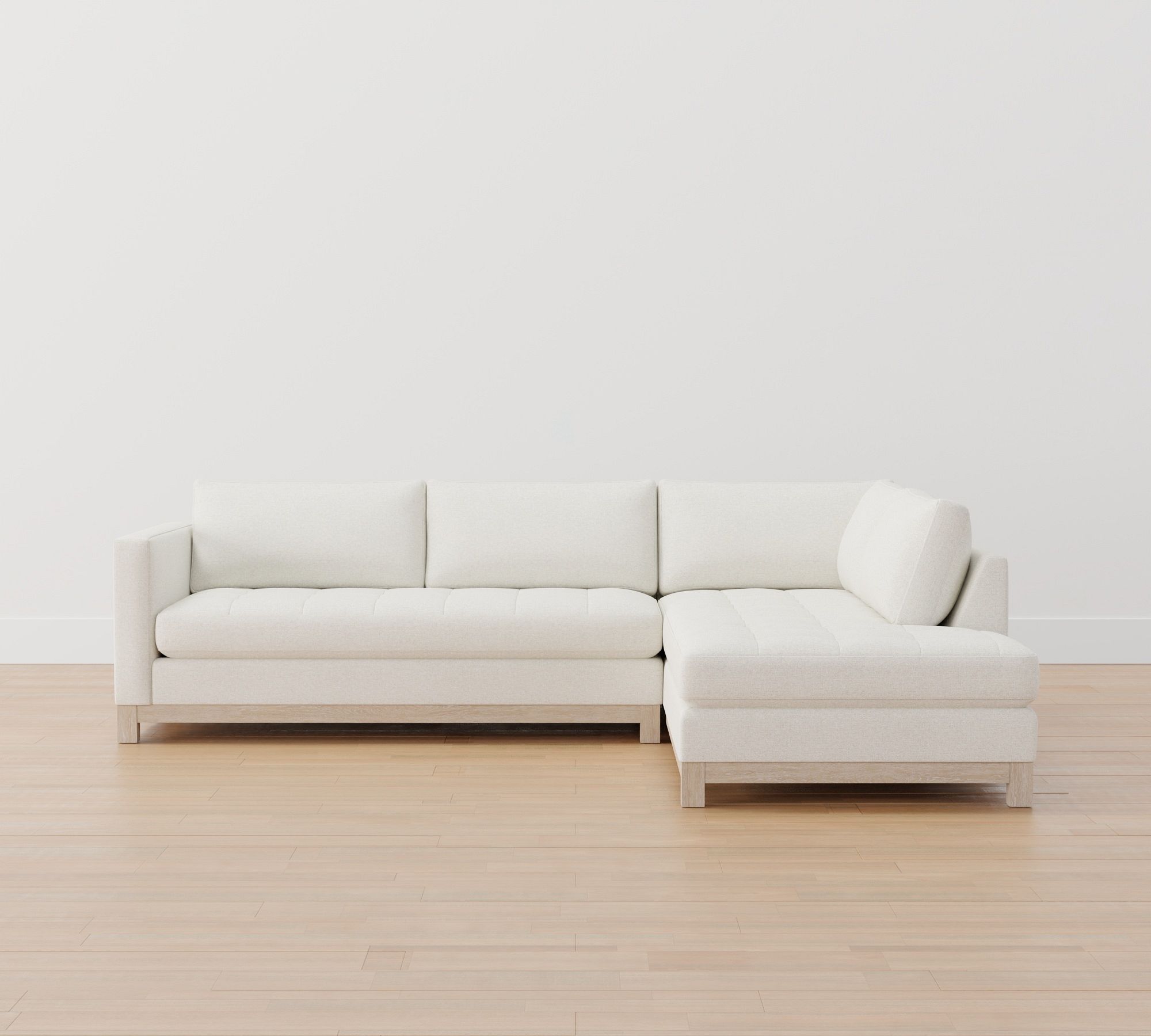 Jake Tufted Seadrift Wood Base Return Bumper Sectional (110") - thumbnail 5