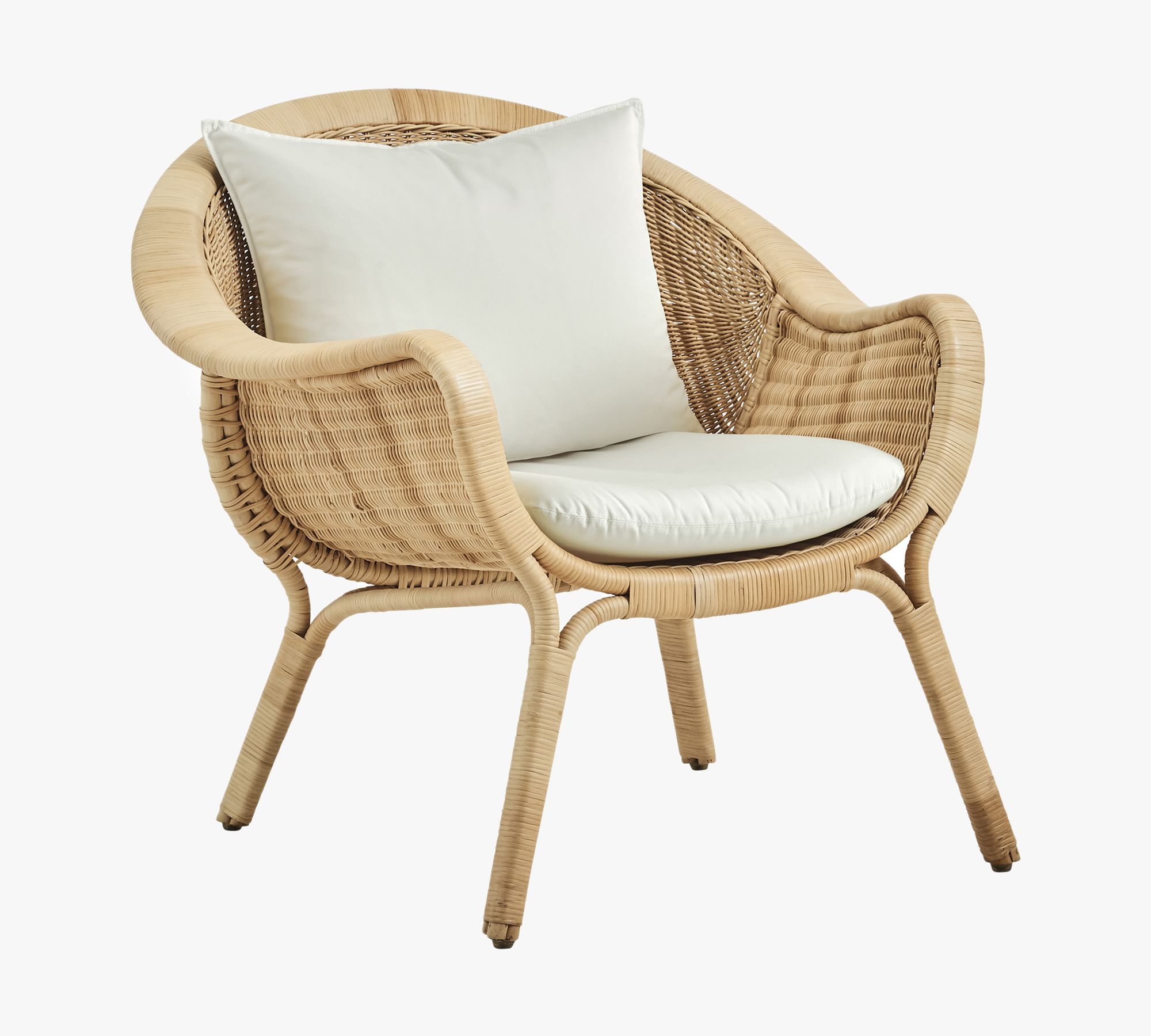 Nanna Ditzel Madame Alu-Rattan Outdoor Lounge Chair