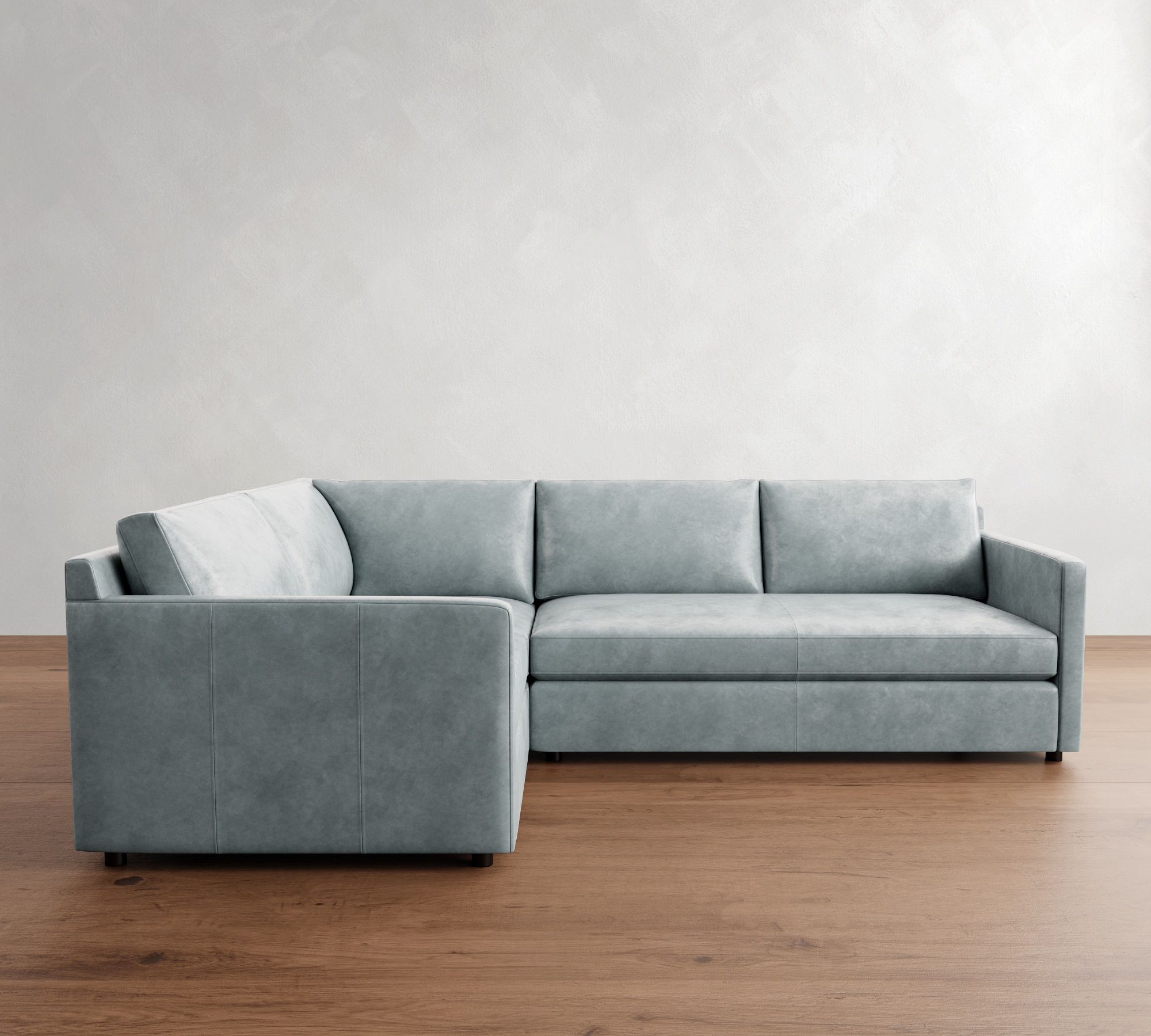 Pacifica Slim Arm Leather 3-Piece Sectional (106") - thumbnail 10