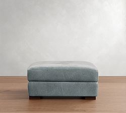 Open Box: Turner Leather Grand Ottoman 34.5" - Keystone Azure