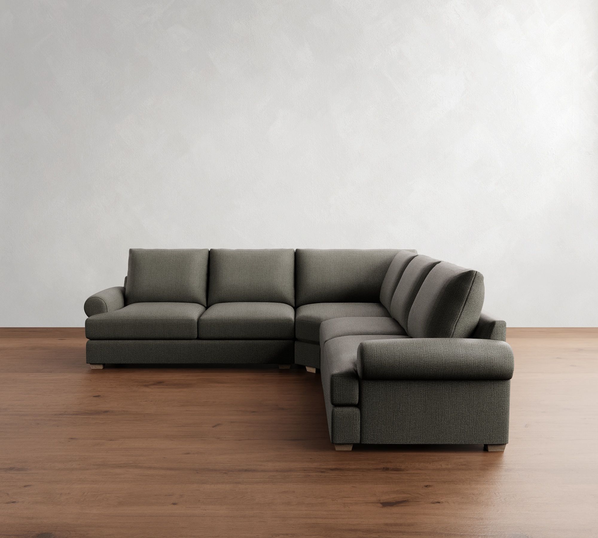 Canyon Roll Arm 3-Piece L-Shaped Wedge Sectional (129")