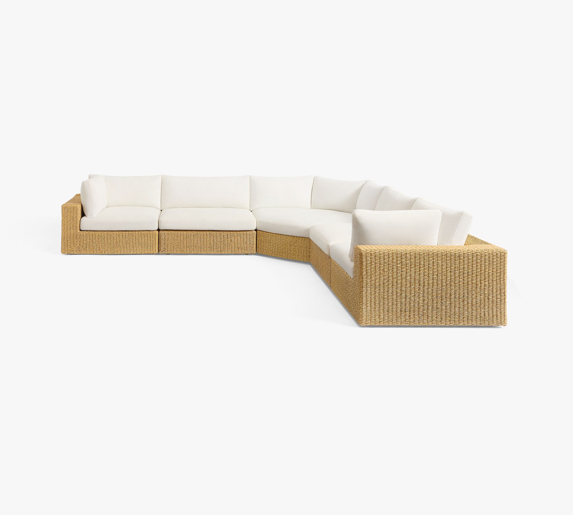 Kostas Wicker 5-Piece Outdoor Wedge Sectional (176")