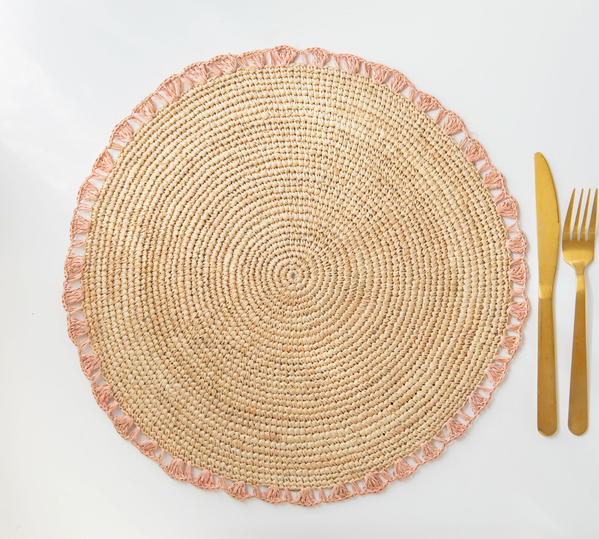 Sallie Ruffle Edge Round Placemat - Set of 4