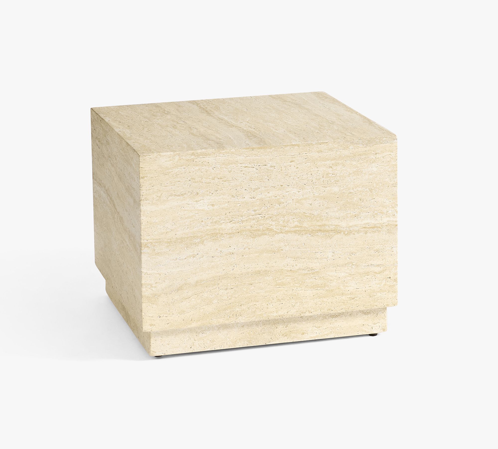Pomona Faux Travertine Square Outdoor Bunching Table (22")