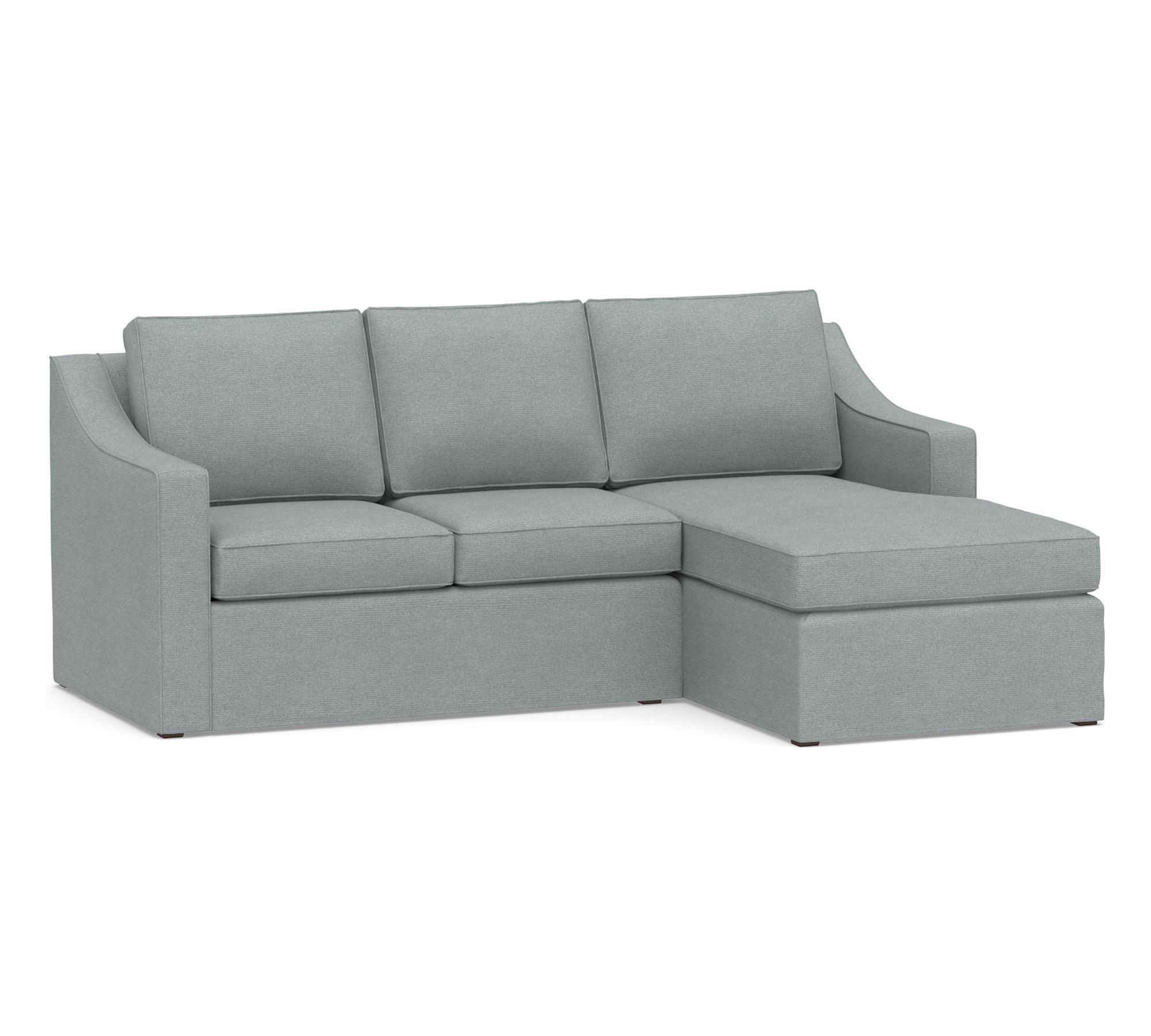 Cameron Slope Arm Slipcovered Chaise Sectional (96")