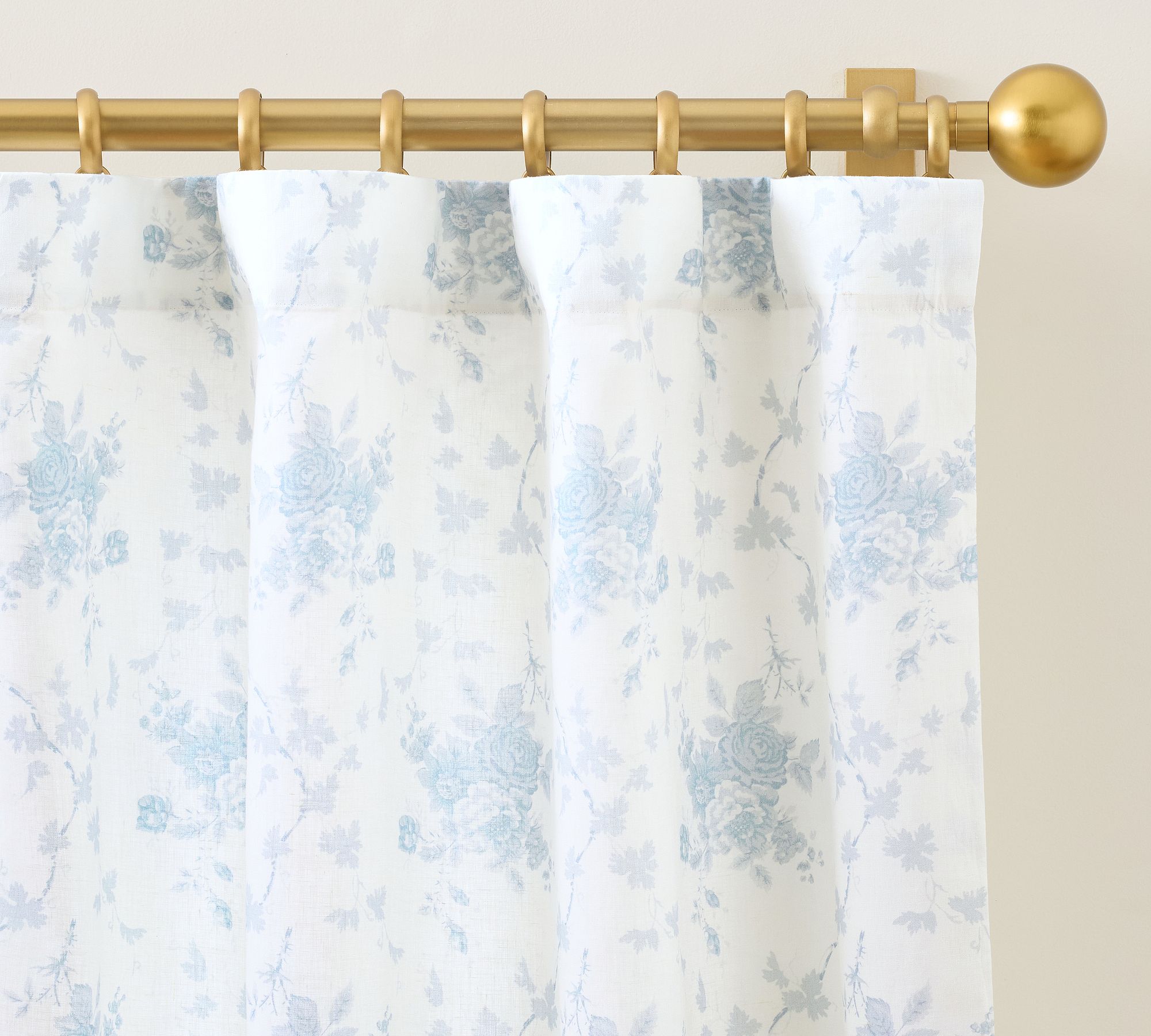 LoveShackFancy Belgian Flax Linen Rose Curtain