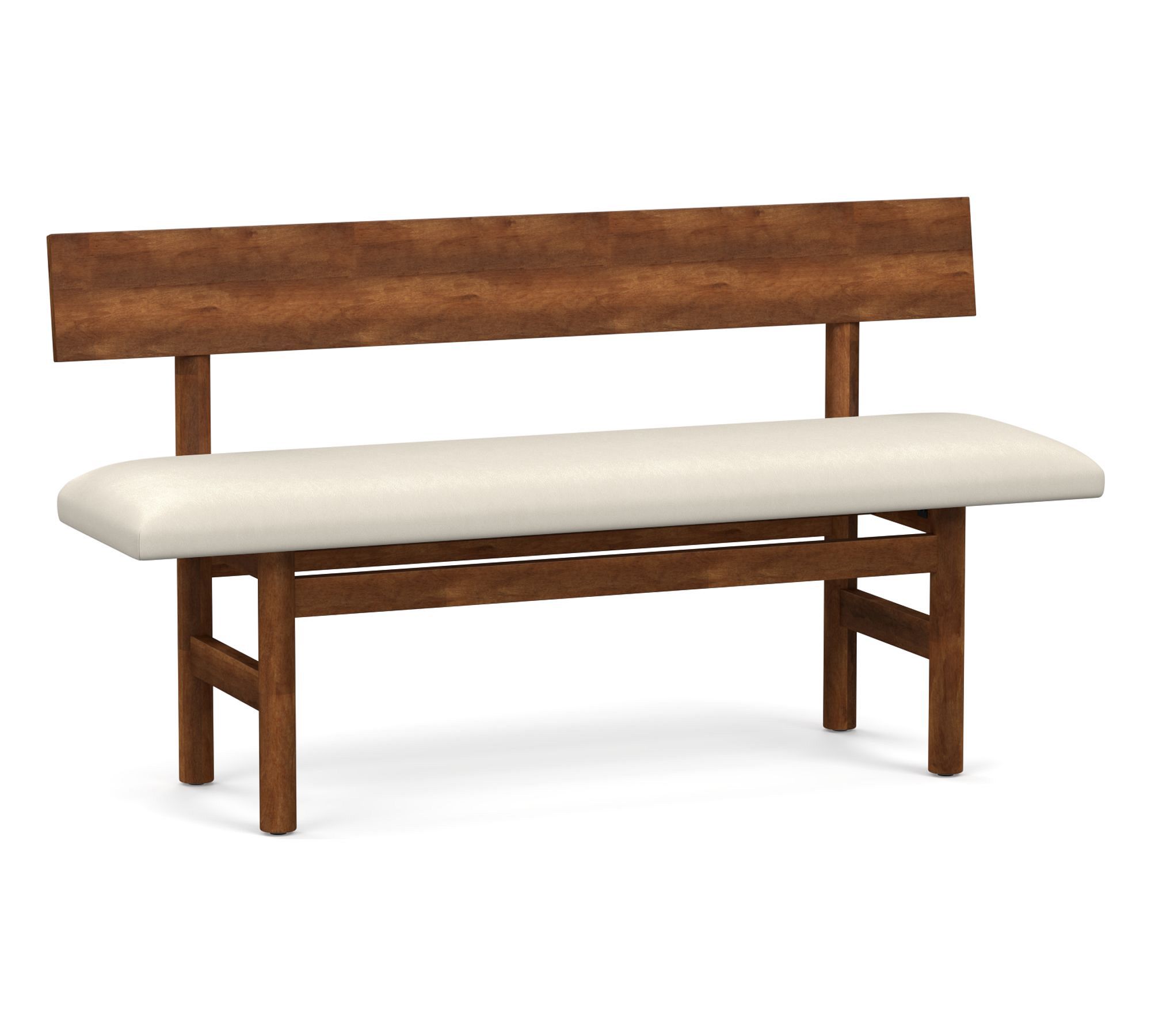 Wood &amp; Leather Bench - thumbnail 9
