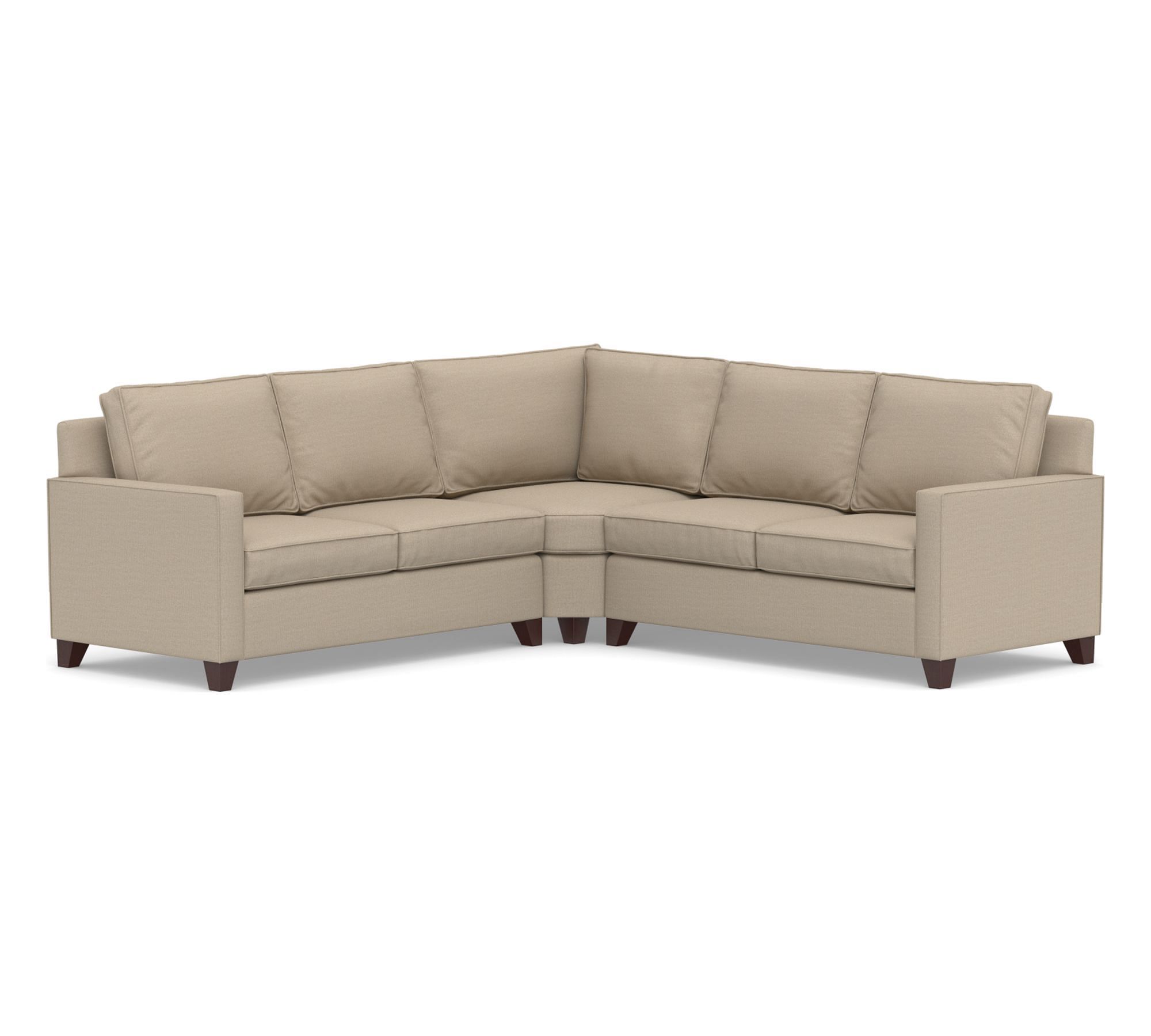 Cameron Square Arm 3-Piece L-Shaped Wedge Sectional (104")