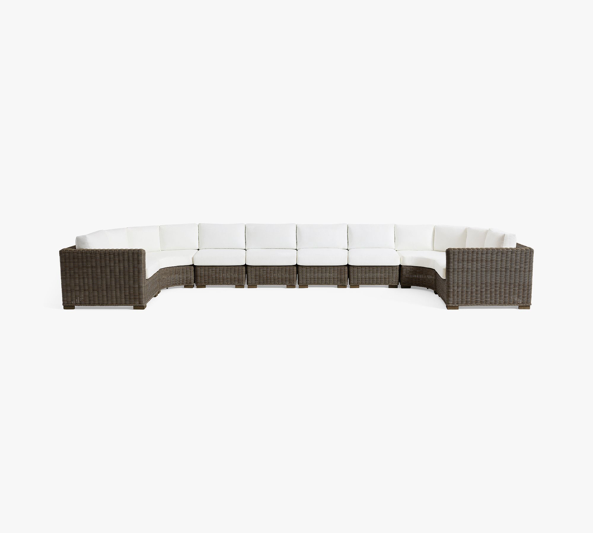Huntington Wicker Square Arm 8-Piece Outdoor Sectional (212")