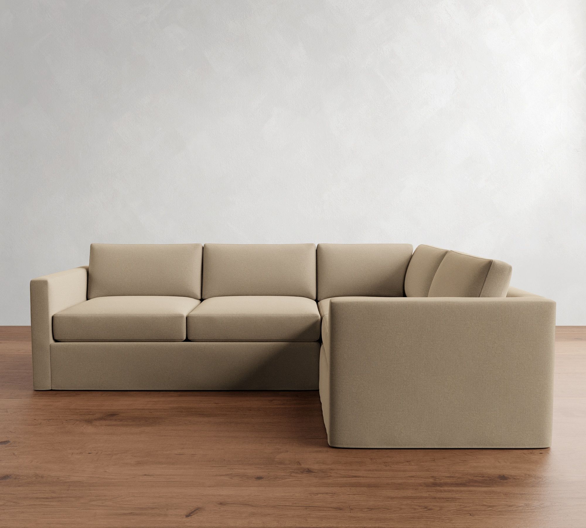 Carmel Slim Arm Slipcovered 3-Piece Sectional (110")