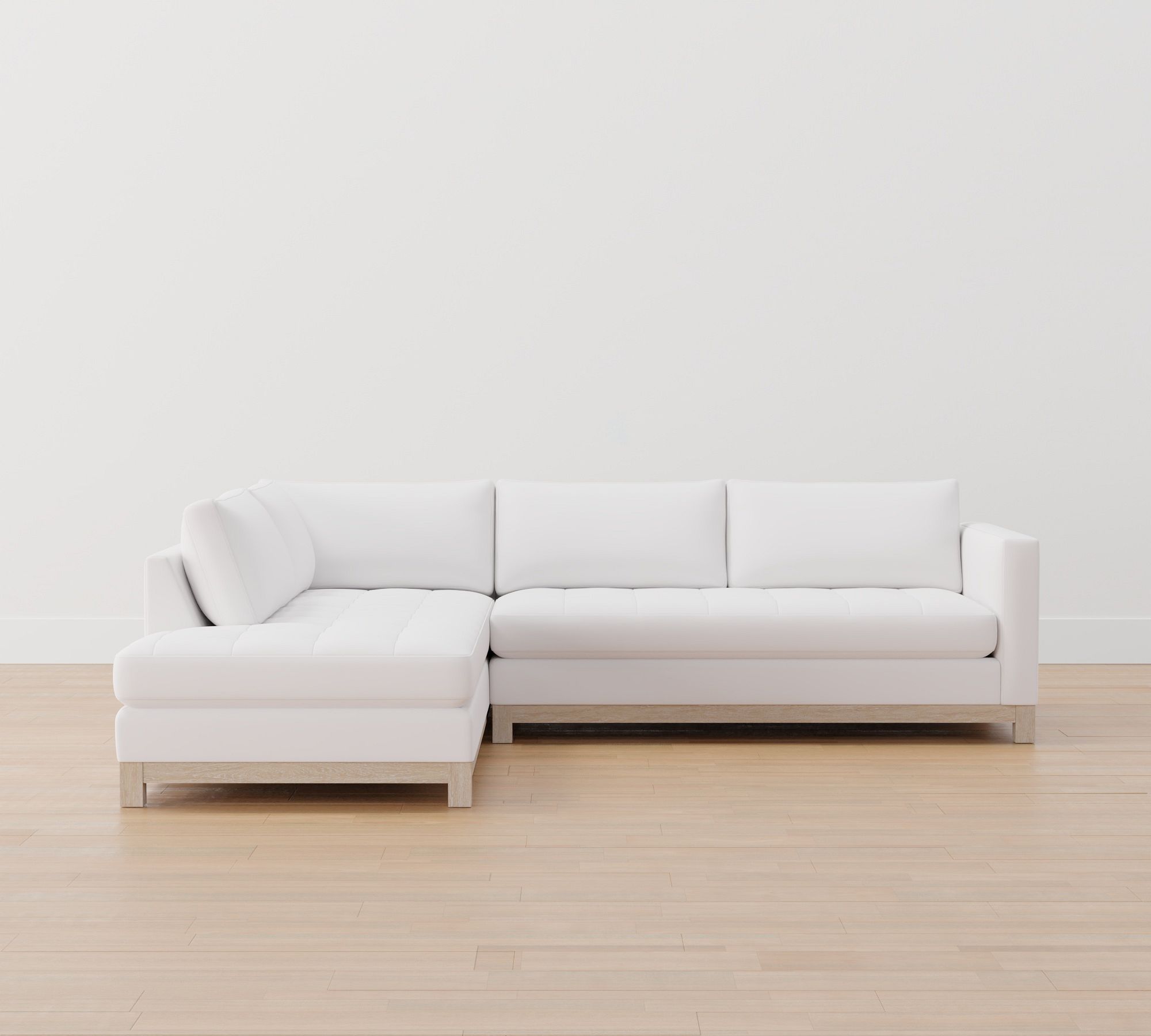 Jake Tufted Seadrift Wood Base Return Bumper Sectional (110") - thumbnail 6