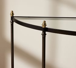 Marlette Demilune Glass Console Table (40")