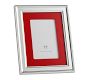 Personalized Silver-Plated Grosgrain Ribbon Mat Frame - Red