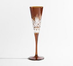 Antique Cut Glass Champagne Flutes - Set of 4