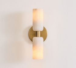 Willow Alabaster Double Sconce (13")