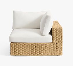 Open Box: Kostas Wicker Corner/Left Arm/Right Arm Chair with High Performance Cushions - Sand