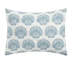 Open Box: Shell Motif Percale Comforter Sham, Standard - Blue Multi