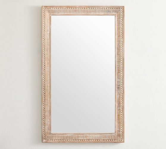 Carved Wood Rectangle Mirror