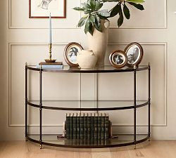 Marlette Demilune Glass Console Table (40")