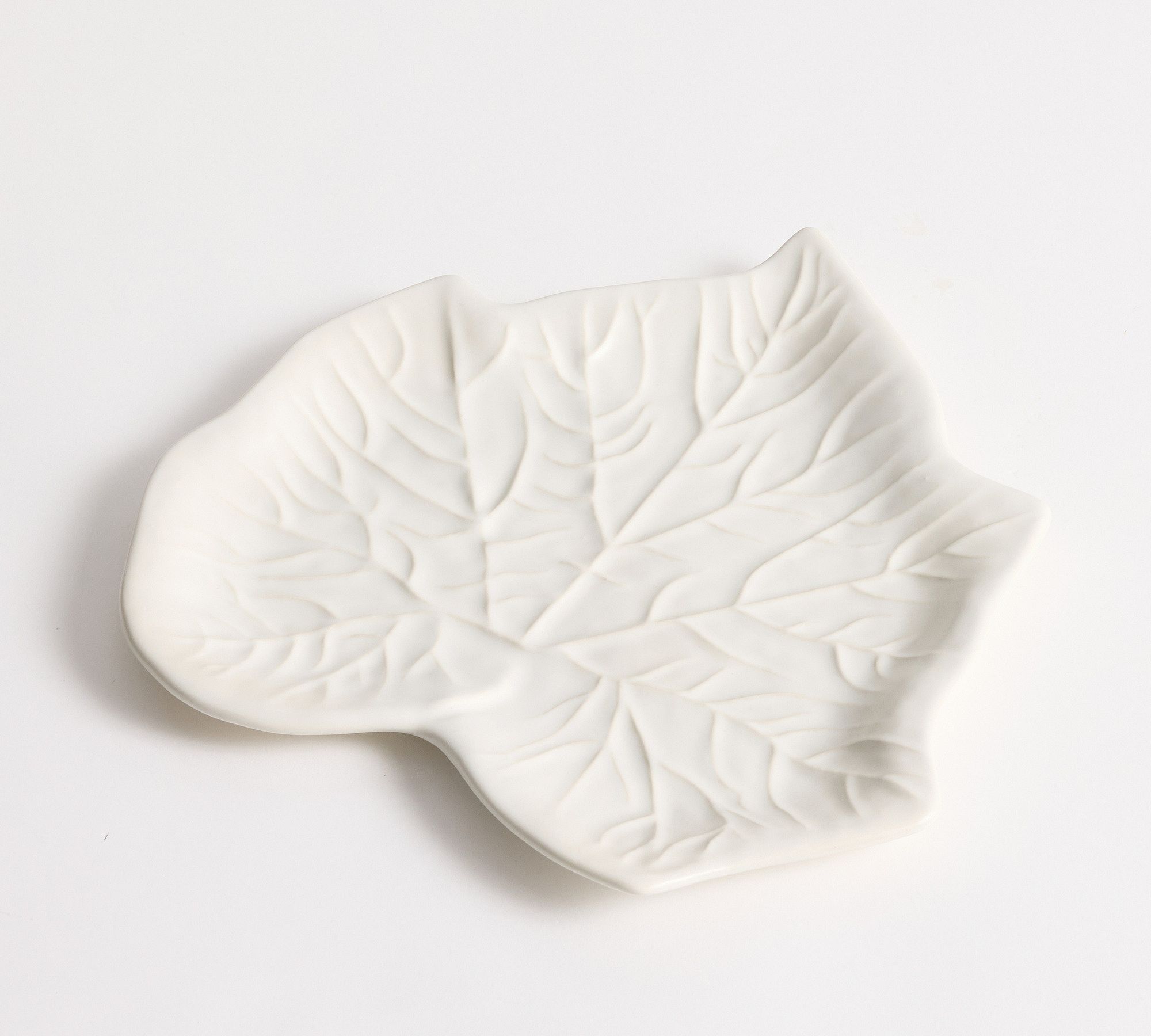 Figural Leaf Stoneware Serving Platter