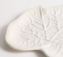 Figural Leaf Stoneware Serving Platter
