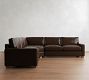 PB Comfort Modern Square Arm Leather 3-Piece L-Shaped Sleeper Sectional (119")