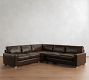 PB Comfort Modern Square Arm Leather 3-Piece L-Shaped Sleeper Sectional (119")