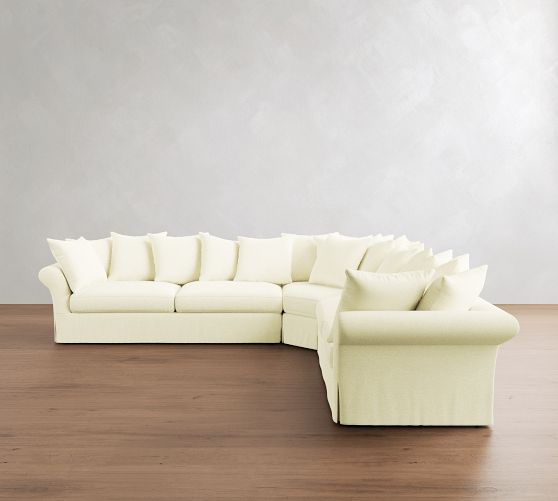 Windsor Slipcovered 3-Piece L-Shaped Wedge Sectional (134") by Pottery Barn