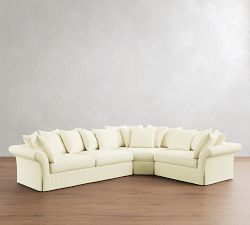 Windsor Slipcovered 3-Piece Wedge Sectional (134")