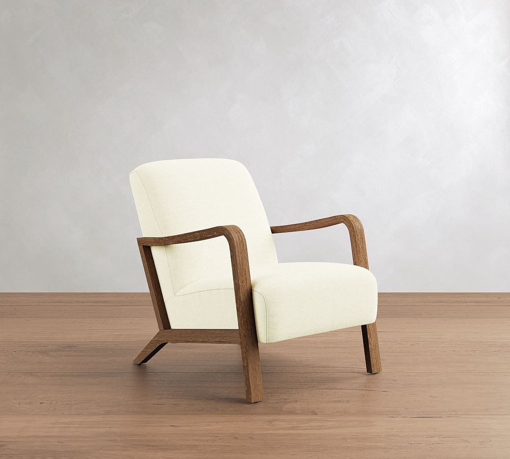 Atwood Chair - Polyester Wrapped Cushions, Performance Rustic Linen White